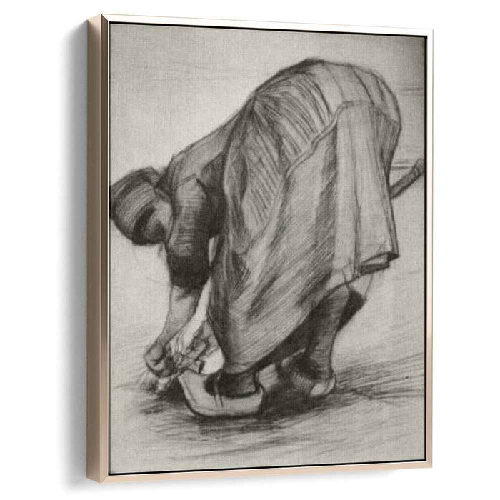 Peasant Woman, Stooping with Spade, Possibly Digging Up Carrots by Vincent van Gogh