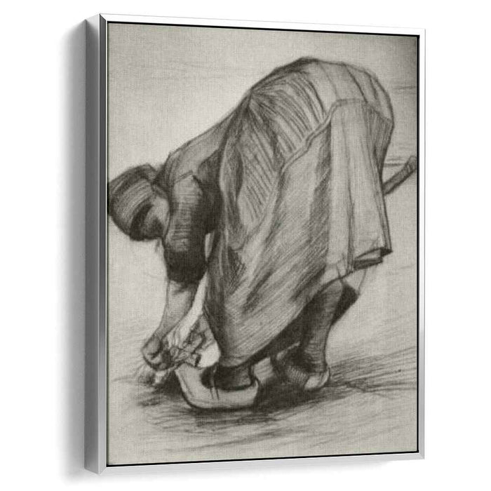 Peasant Woman, Stooping with Spade, Possibly Digging Up Carrots by Vincent van Gogh