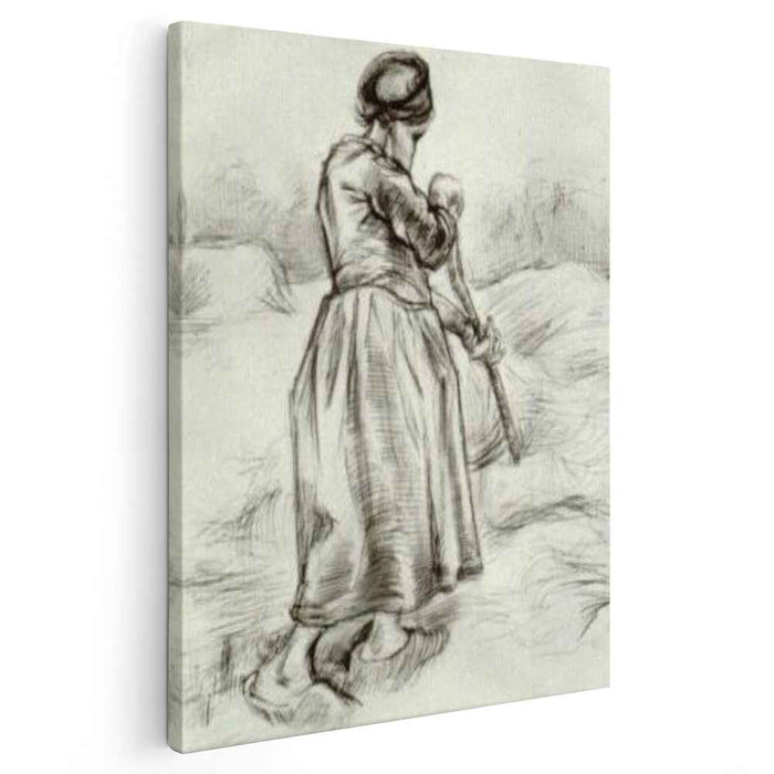 Peasant Woman, Tossing Hay, Seen from the Back by Vincent van Gogh