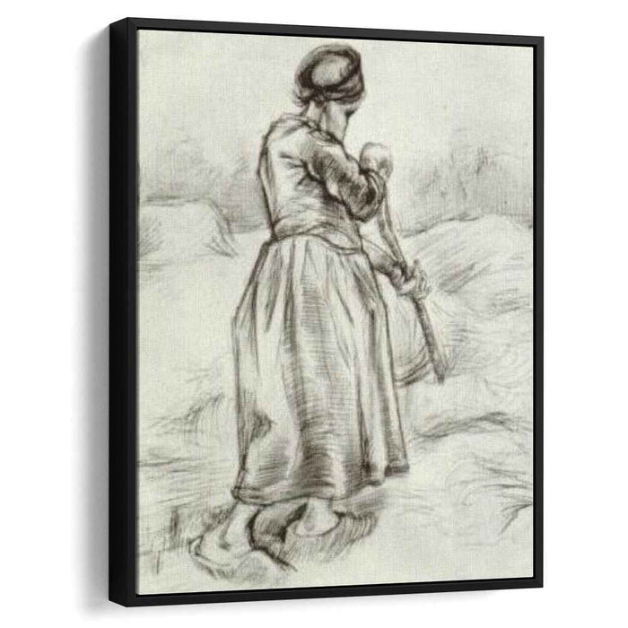 Peasant Woman, Tossing Hay, Seen from the Back by Vincent van Gogh