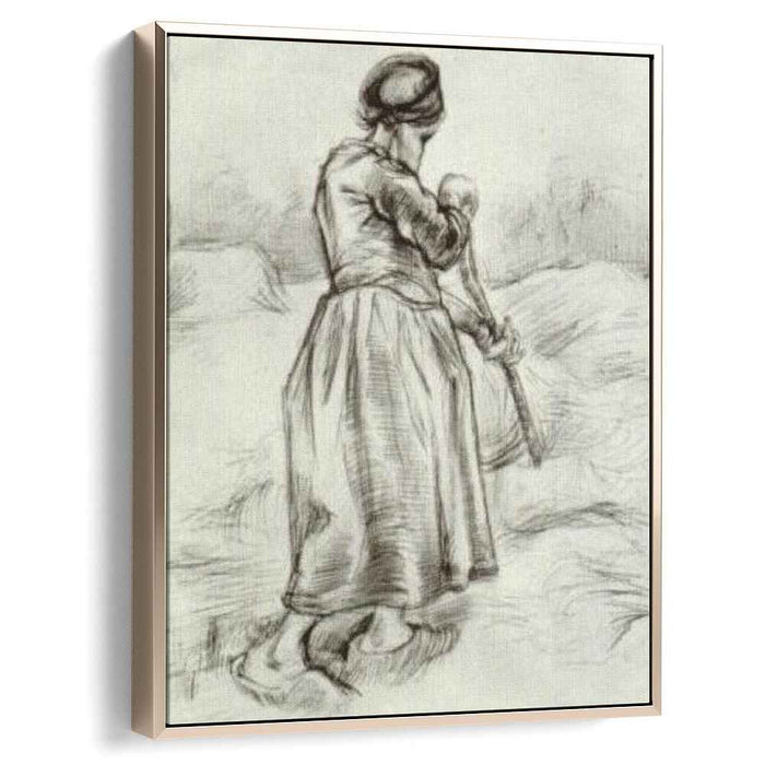 Peasant Woman, Tossing Hay, Seen from the Back by Vincent van Gogh