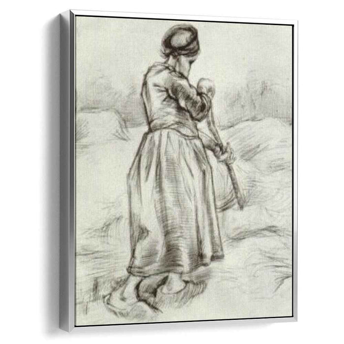 Peasant Woman, Tossing Hay, Seen from the Back by Vincent van Gogh