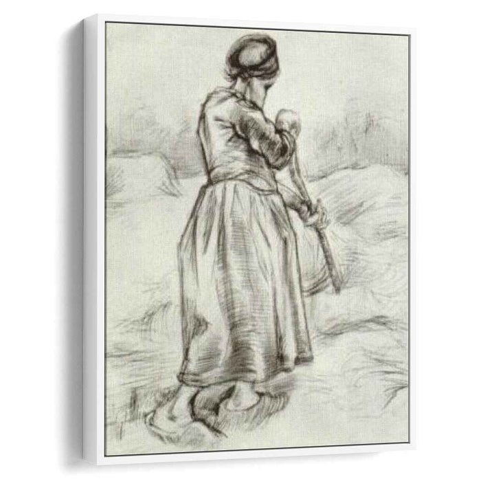 Peasant Woman, Tossing Hay, Seen from the Back by Vincent van Gogh