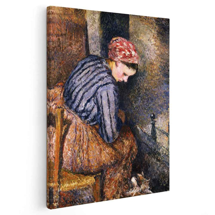 Peasant Woman Warming Herself (1883) by Camille Pissarro