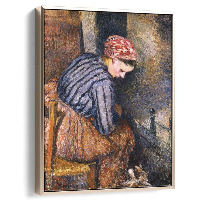 Peasant Woman Warming Herself (1883) by Camille Pissarro