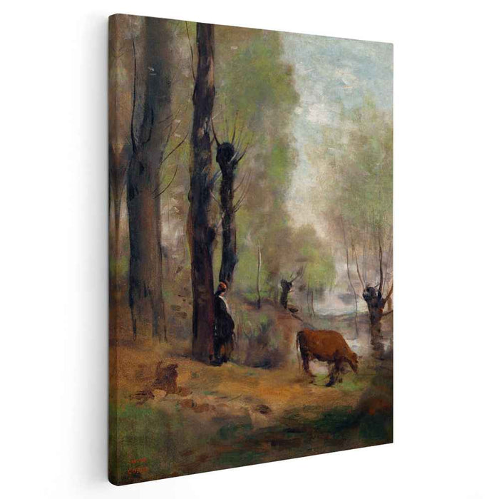 Peasant Woman Watering Her Cow (1870) by Camille Corot