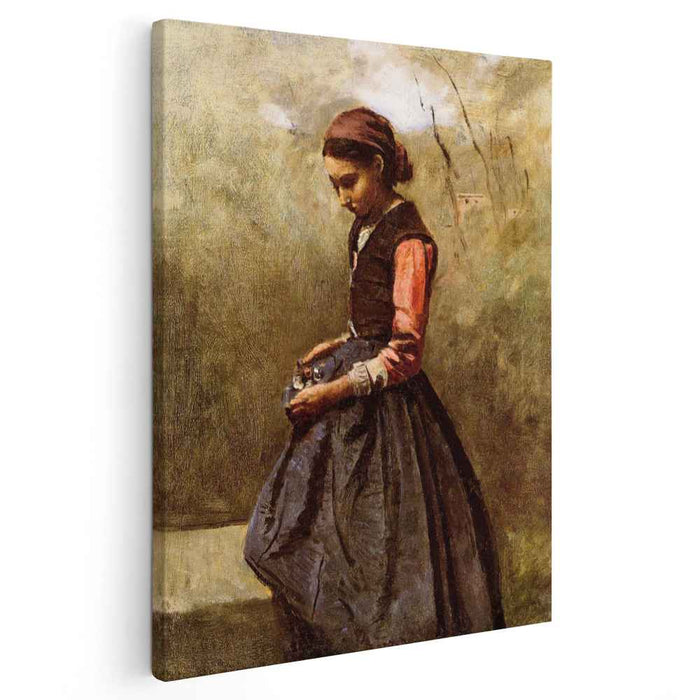 Pensive Young Woman (1870) by Camille Corot