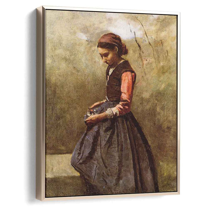 Pensive Young Woman (1870) by Camille Corot