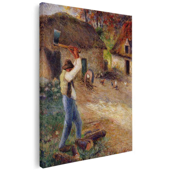 Pere Melon Cutting Wood (1880) by Camille Pissarro