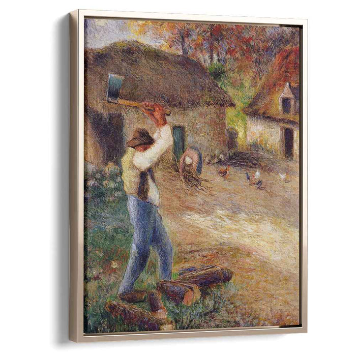 Pere Melon Cutting Wood (1880) by Camille Pissarro