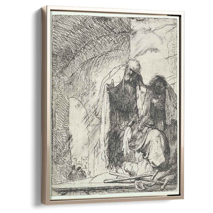Peter and John at the gate of the Temple (1629) by Rembrandt