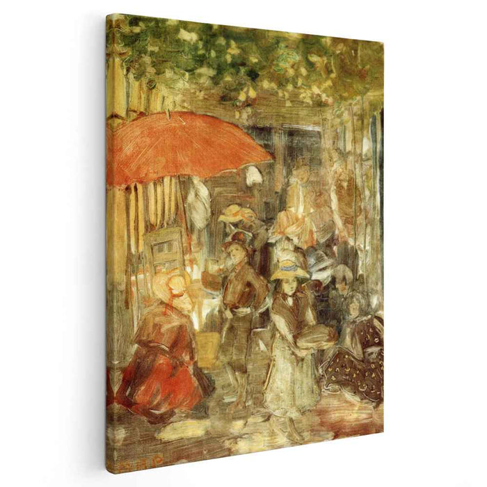 Picnic with Red Umbrella (1899) by Maurice Prendergast