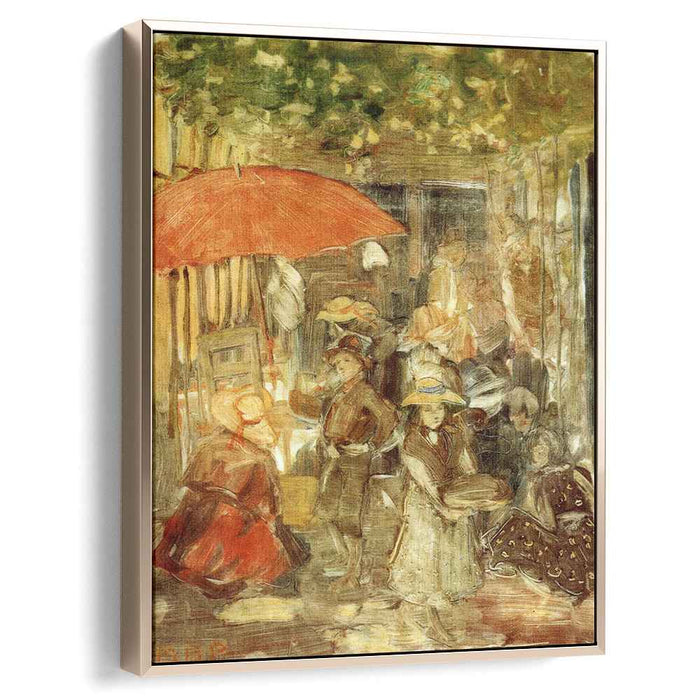 Picnic with Red Umbrella (1899) by Maurice Prendergast