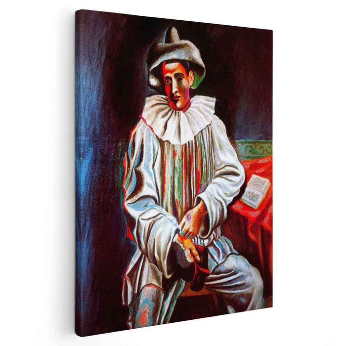 Pierrot with a mask (1918) by Pablo Picasso