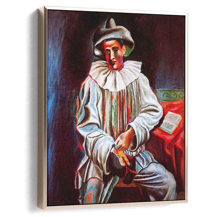 Pierrot with a mask (1918) by Pablo Picasso