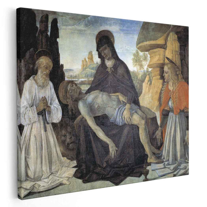 Pieta with St. Jerome and Santa Maria Magdalena (1473) by Pietro Perugino