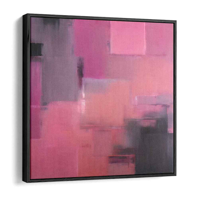 Pastel Echoes on Canvas: Abstract Expressionist Pink and Gray Canvas Art Print