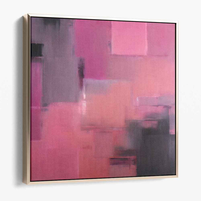 Pastel Echoes on Canvas: Abstract Expressionist Pink and Gray Canvas Art Print