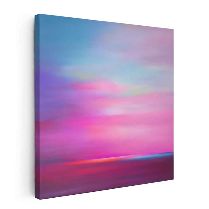 Pastel Horizon Melody: Dreamy Gradient Canvas Art Print
