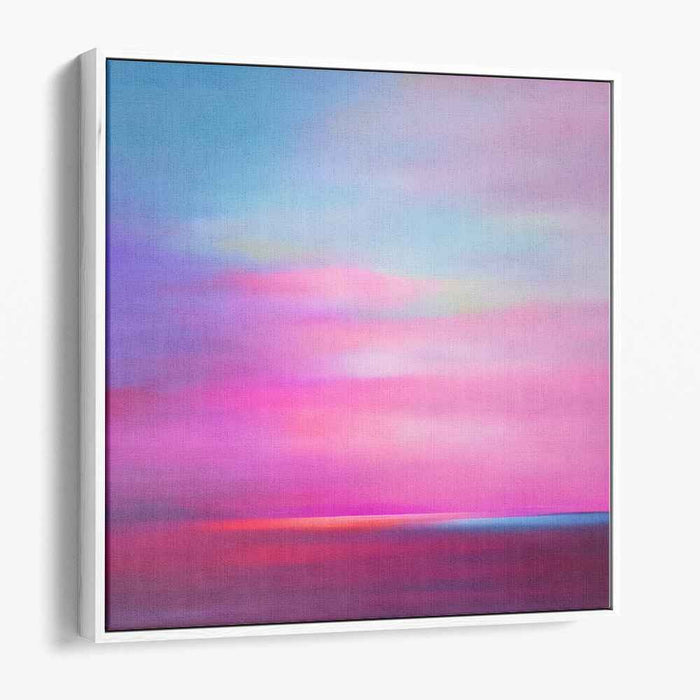 Pastel Horizon Melody: Dreamy Gradient Canvas Art Print