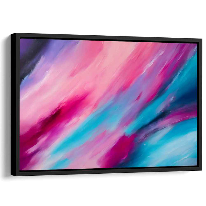 Pastel Mirage Dance: Abstract Blend of Pink and Blue Canvas Art Print