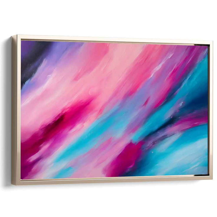 Pastel Mirage Dance: Abstract Blend of Pink and Blue Canvas Art Print
