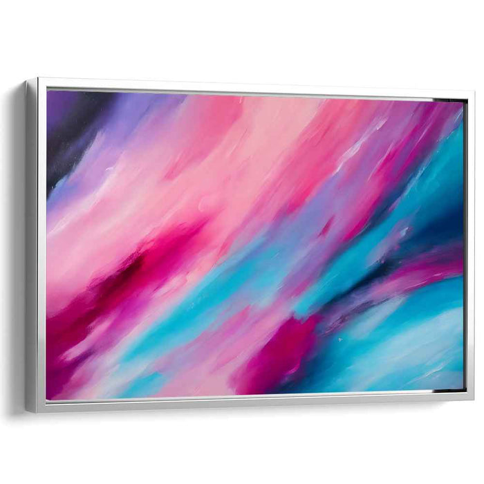 Pastel Mirage Dance: Abstract Blend of Pink and Blue Canvas Art Print