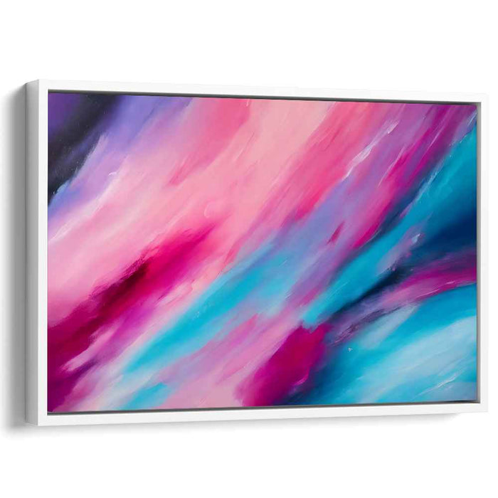 Pastel Mirage Dance: Abstract Blend of Pink and Blue Canvas Art Print