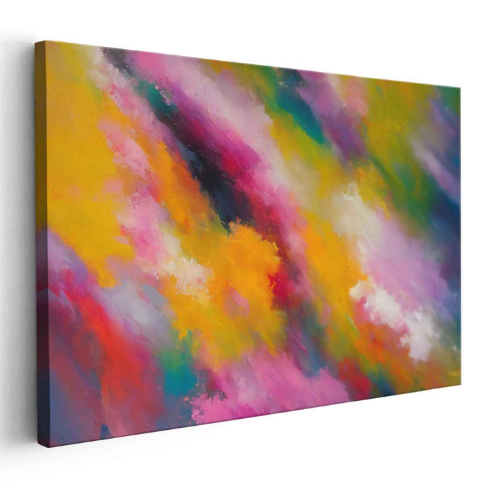 Disarray Eruption: Abstract Expressionist Color Explosion Canvas Art