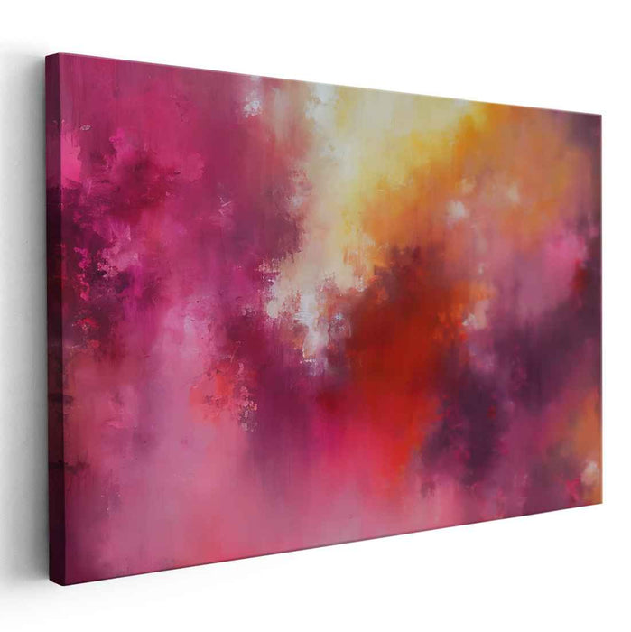 Chaos Melody of Scarlet Sun: Abstract Expressionist Symphony in Red and Yellow Canvas Art Print