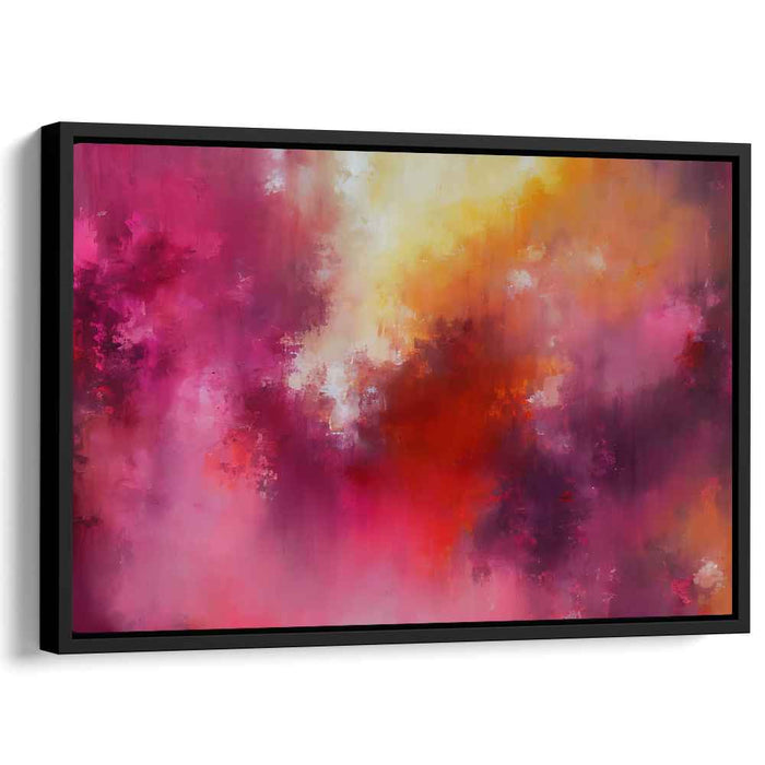 Chaos Melody of Scarlet Sun: Abstract Expressionist Symphony in Red and Yellow Canvas Art Print