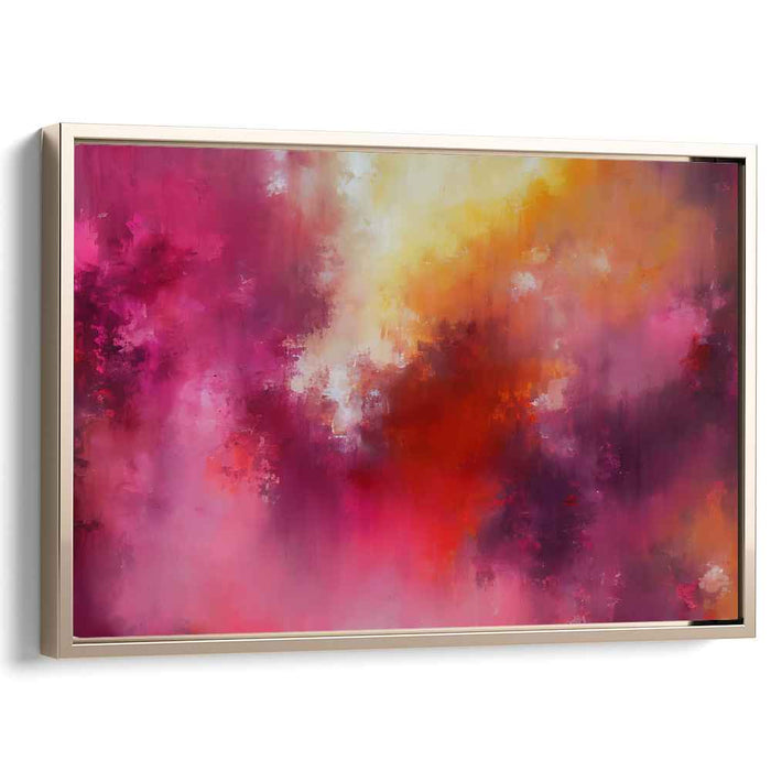 Chaos Melody of Scarlet Sun: Abstract Expressionist Symphony in Red and Yellow Canvas Art Print