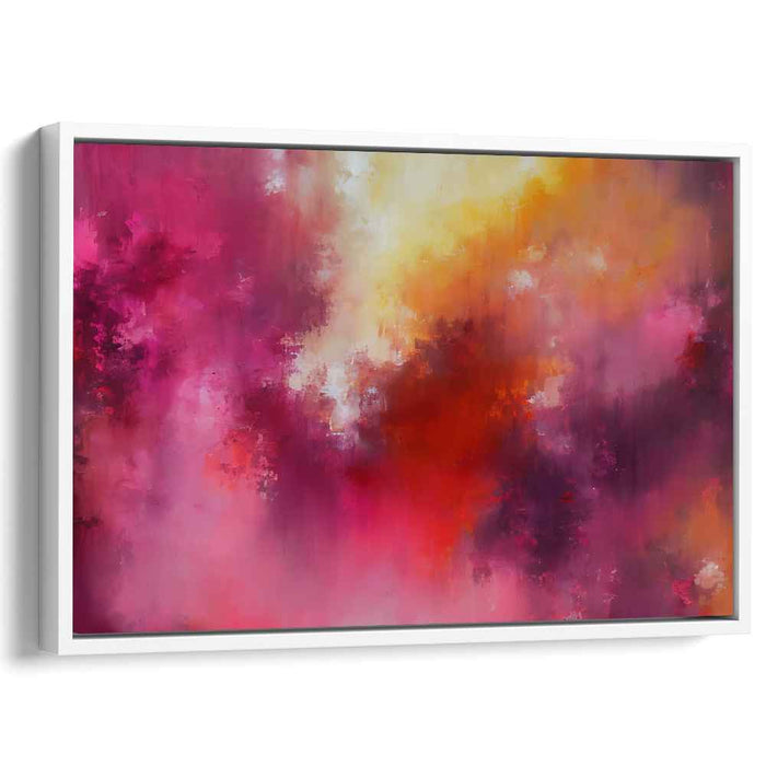 Chaos Melody of Scarlet Sun: Abstract Expressionist Symphony in Red and Yellow Canvas Art Print