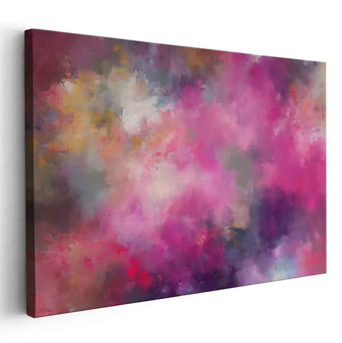 Floral Reverie: Lush Pink and Violet Abstract Art Canvas
