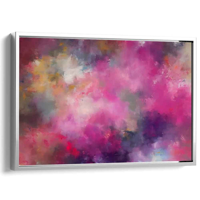 Floral Reverie: Lush Pink and Violet Abstract Art Canvas
