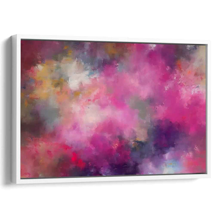 Floral Reverie: Lush Pink and Violet Abstract Art Canvas