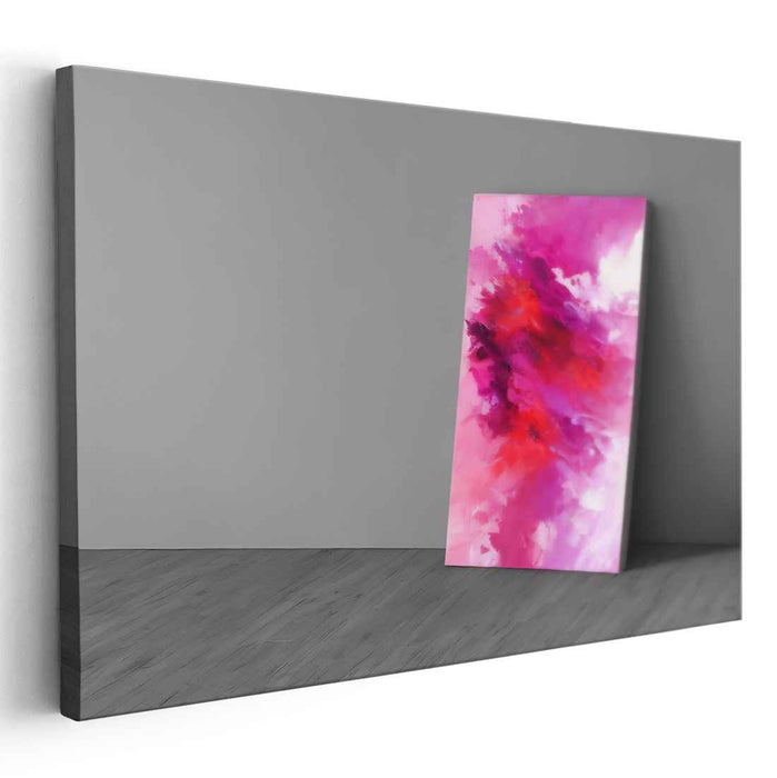 Radiant Embrace: Abstract Passion in Magenta and Violet Canvas Art Print