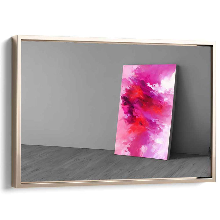 Radiant Embrace: Abstract Passion in Magenta and Violet Canvas Art Print