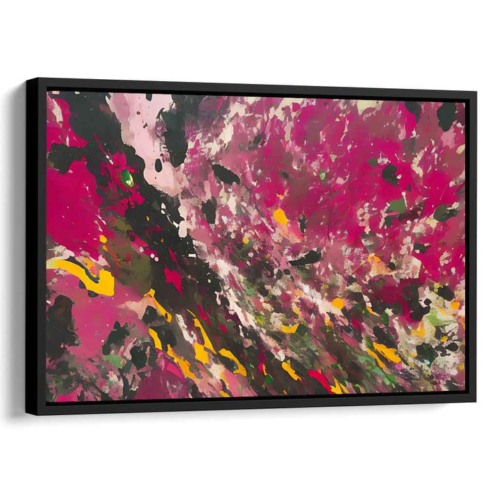 Magenta Melody Chaos Unleashed: Abstract Expressionist Magenta Canvas Art