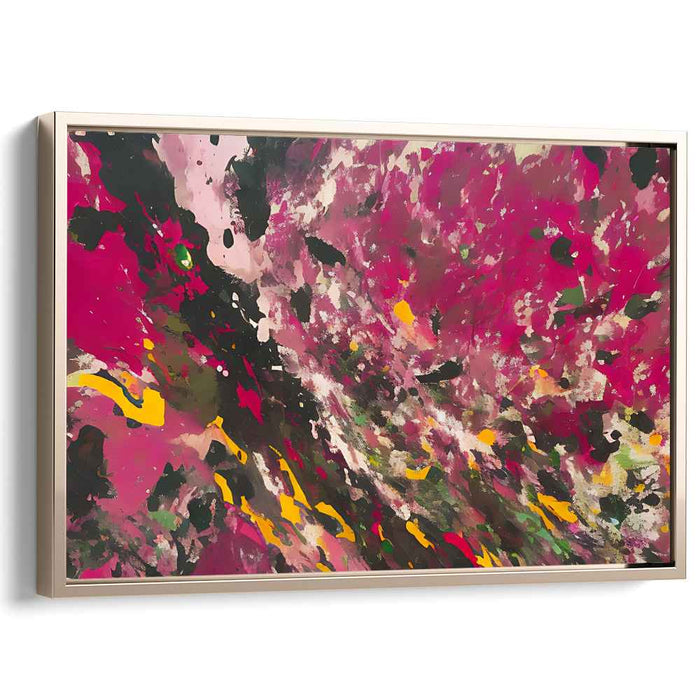 Magenta Melody Chaos Unleashed: Abstract Expressionist Magenta Canvas Art