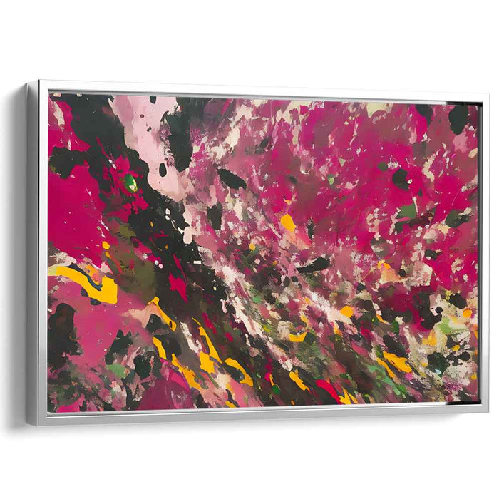 Magenta Melody Chaos Unleashed: Abstract Expressionist Magenta Canvas Art