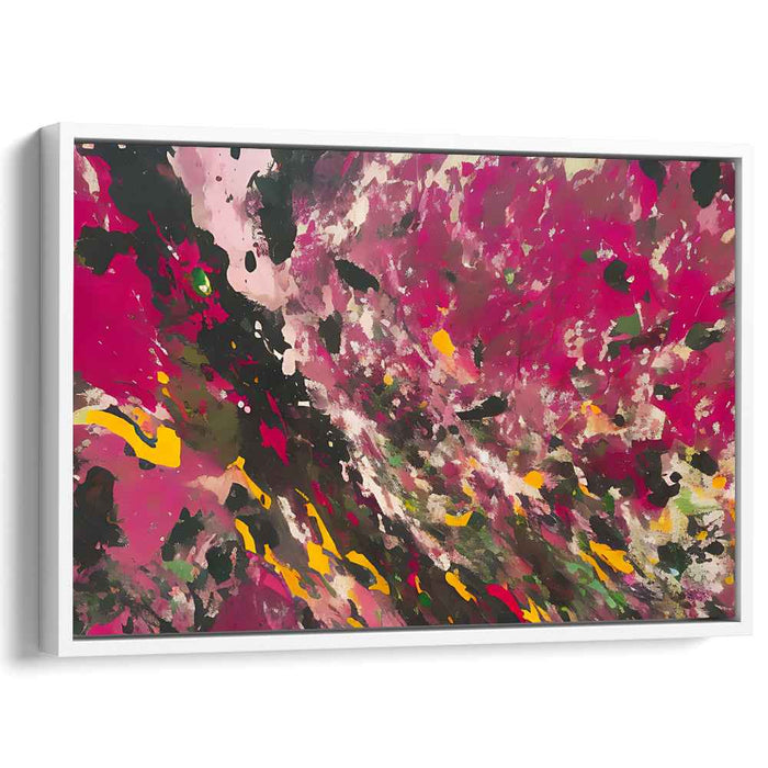 Magenta Melody Chaos Unleashed: Abstract Expressionist Magenta Canvas Art