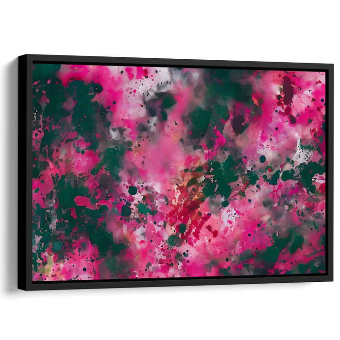 Pastel Moments: Abstract Expressionist Pink and Green Canvas Art Print