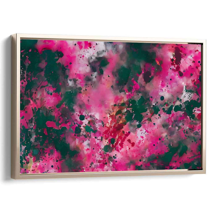 Pastel Moments: Abstract Expressionist Pink and Green Canvas Art Print