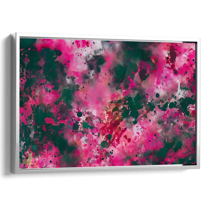 Pastel Moments: Abstract Expressionist Pink and Green Canvas Art Print