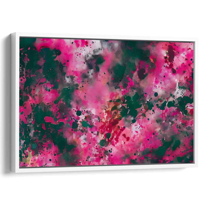 Pastel Moments: Abstract Expressionist Pink and Green Canvas Art Print