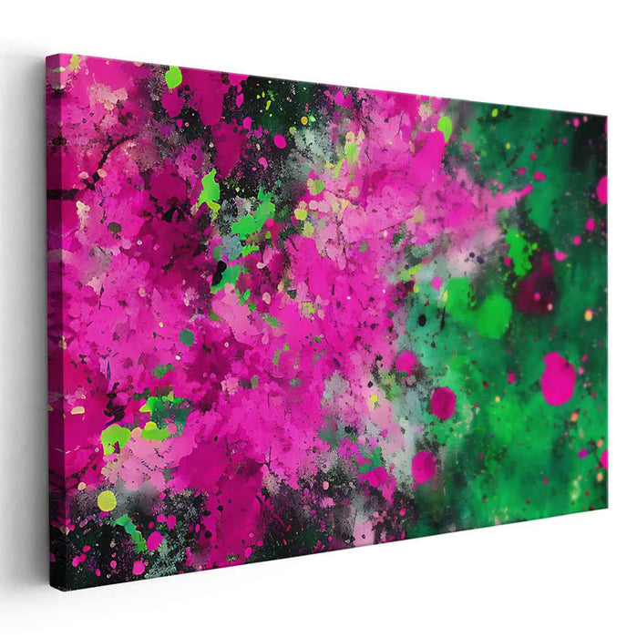 Colorful Energy Burst: Vibrant Abstract Expressionist Canvas Art