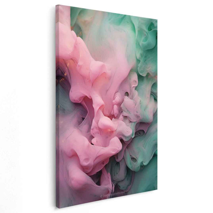 Whispers of Cotton Candy Galaxy: Pastel Dreamscape Fluid Art Canvas Print