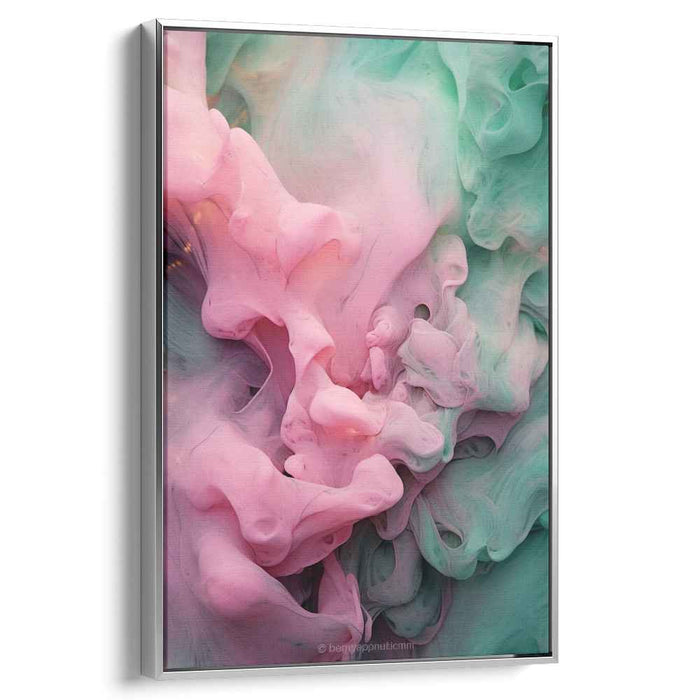 Whispers of Cotton Candy Galaxy: Pastel Dreamscape Fluid Art Canvas Print