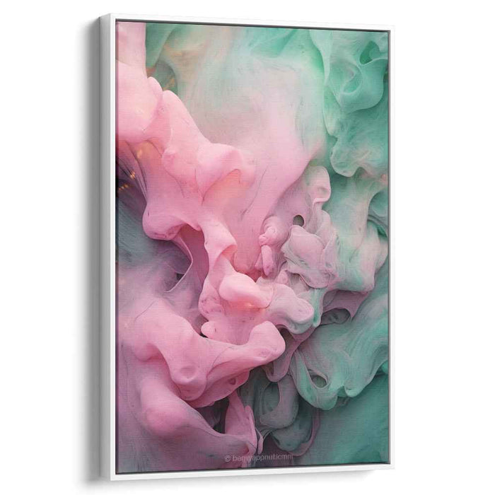 Whispers of Cotton Candy Galaxy: Pastel Dreamscape Fluid Art Canvas Print